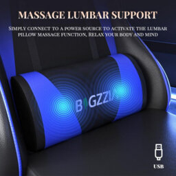 Onemill Ergonomic Gaming Chair With Massage,footrest, Lumbar & Headrest Support For Work, Play & Relaxation - thumbnail 3