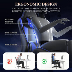 Onemill Ergonomic Gaming Chair With Massage,footrest, Lumbar & Headrest Support For Work, Play & Relaxation - thumbnail 5