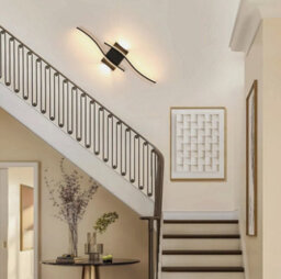 27W Modern Led Wall Light Acrylic 3000K Wall Lamp Black Living Room Bedroom 89Cm - thumbnail 4