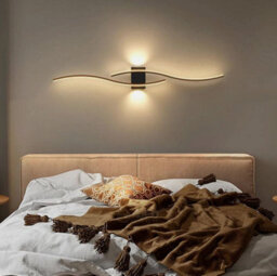 27W Modern Led Wall Light Acrylic 3000K Wall Lamp Black Living Room Bedroom 89Cm - thumbnail 3