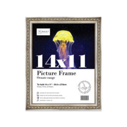 14X11 Silver Ornate Picture Frame (35.6 X 27.9Cm) Poster, Photo, Artwork, Gallery Wall Or Print - thumbnail 1