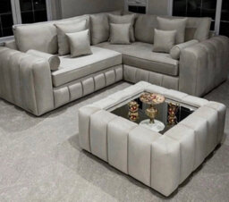 Stratus Interiors Oyster Lined Fabric Sofa - 3 Plus 2 Seater Sofa For Livingroom - thumbnail 1