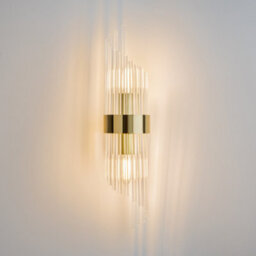 Luminosa Lighting Luminosa Frame Modern Up & Down Wall Lamp Gold 2Xe14 Glass Shade - thumbnail 5