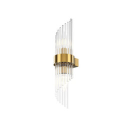 Luminosa Lighting Luminosa Frame Modern Up & Down Wall Lamp Gold 2Xe14 Glass Shade - thumbnail 1