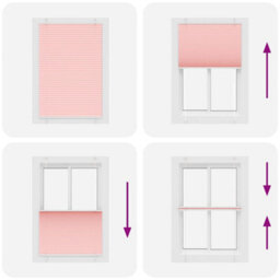 Berkfield Pleated Blind Pink 85X100 Cm Fabric Width 84.4 Cm Polyester - thumbnail 7