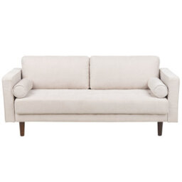 Beliani Sofa 3 Seater Nurmo Fabric Light Beige - thumbnail 1