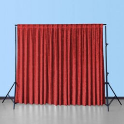 Neel Blue 3X3M Crushed Velvet Backdrop, Photography Background Blackout Curtain - Red