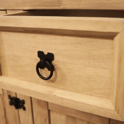 Sideboard 3 Door 3 Drawer Mexican Solid Waxed Pine Furniture Storage Unit - thumbnail 6