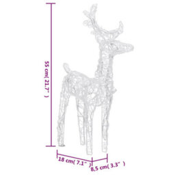 Berkfield Unique Reindeers & Sleigh Christmas Decoration 160 Leds 130 Cm Acrylic - thumbnail 7