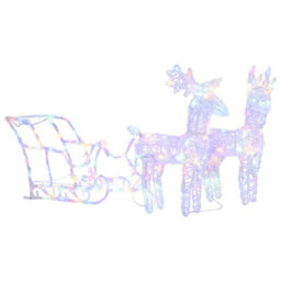 Berkfield Unique Reindeers & Sleigh Christmas Decoration 160 Leds 130 Cm Acrylic