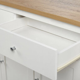 Beliani Sideboard White And Light Brown Mdf, 2 Drawers And 3 Doors, 113 X 39 X 81 Cm - thumbnail 8