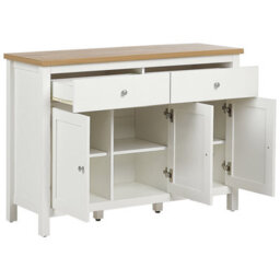 Beliani Sideboard White And Light Brown Mdf, 2 Drawers And 3 Doors, 113 X 39 X 81 Cm - thumbnail 5