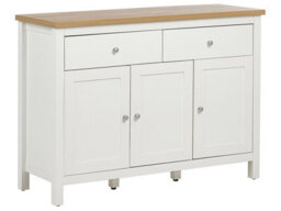 Beliani Sideboard White And Light Brown Mdf, 2 Drawers And 3 Doors, 113 X 39 X 81 Cm - thumbnail 3