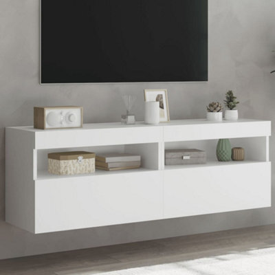 Berkfield Tv Wall Cabinets With Led Lights 2 Pcs White 60X30X40 Cm - image 1