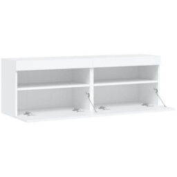 Berkfield Tv Wall Cabinets With Led Lights 2 Pcs White 60X30X40 Cm - thumbnail 8
