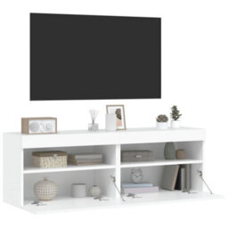 Berkfield Tv Wall Cabinets With Led Lights 2 Pcs White 60X30X40 Cm - thumbnail 7