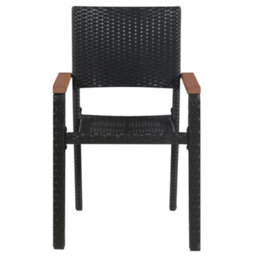 Berkfield Outdoor Chairs 2 Pcs Poly Rattan Black - thumbnail 3
