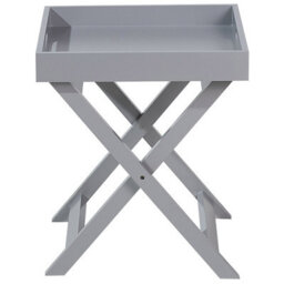 Wyld And Coco Nordic Living Coffee Side Table Grey 40 X 40 Cm - Folding Frame With Removable Tray - thumbnail 5