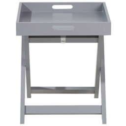 Wyld And Coco Nordic Living Coffee Side Table Grey 40 X 40 Cm - Folding Frame With Removable Tray - thumbnail 4
