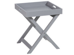 Wyld And Coco Nordic Living Coffee Side Table Grey 40 X 40 Cm - Folding Frame With Removable Tray - thumbnail 1
