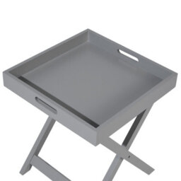 Wyld And Coco Nordic Living Coffee Side Table Grey 40 X 40 Cm - Folding Frame With Removable Tray - thumbnail 7