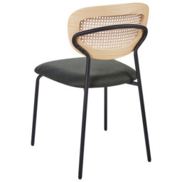 Beliani Set Of 2 Dining Chairs Mayetta Rattan Dark Green - thumbnail 6
