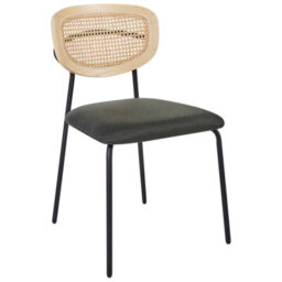 Beliani Set Of 2 Dining Chairs Mayetta Rattan Dark Green - thumbnail 4