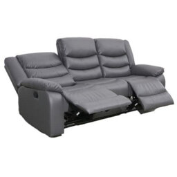 Furniture in Fashion Sorreno Bonded Leather Recliner 3 Seater Sofa In Dark Grey - thumbnail 5