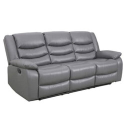 Furniture in Fashion Sorreno Bonded Leather Recliner 3 Seater Sofa In Dark Grey - thumbnail 4