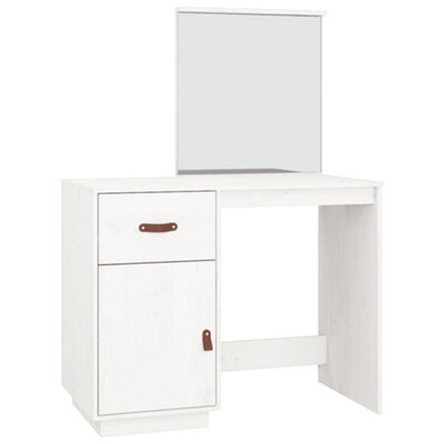 Berkfield Elegant Dressing Table White 95X50X134 Cm Solid Wood Pine