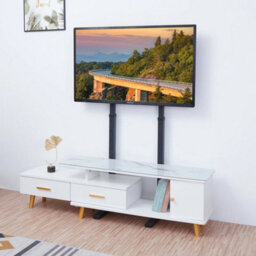 Floor Tv Stand Tall Bracket Mount Display Unit - thumbnail 4