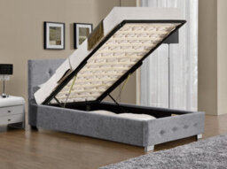 Home Detail Derby Ottoman Fabric Single Bed With Storage, Silver Chenille - thumbnail 2