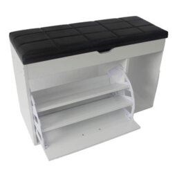 Shoe Storage Rack Cabinet Shoe Bench Shoe Shelf With Leather Seat - thumbnail 2