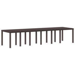 Berkfield Garden Dining Set 13 Pcs Brown Polt Rattan - thumbnail 4
