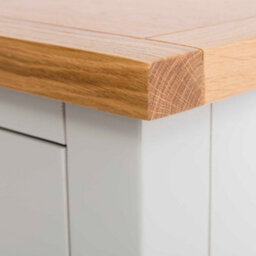 Farro Grey 5 Drawer Tallboy Chest Fully Assembled - Painted With Oak Top By Roseland Furniture - thumbnail 8