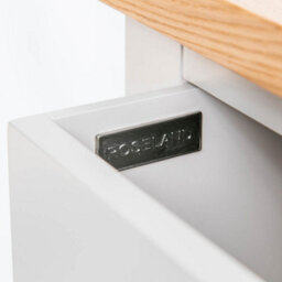 Farro Grey 5 Drawer Tallboy Chest Fully Assembled - Painted With Oak Top By Roseland Furniture - thumbnail 7