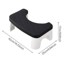 Ergonomic Toilet Stool For Adults And Kids Curved Non Slip Bathroom Step Improves Posture Digestion Fits All Toilets Black - thumbnail 8