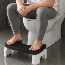 Ergonomic Toilet Stool For Adults And Kids Curved Non Slip Bathroom Step Improves Posture Digestion Fits All Toilets Black - thumbnail 3