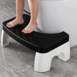 Ergonomic Toilet Stool For Adults And Kids Curved Non Slip Bathroom Step Improves Posture Digestion Fits All Toilets Black - thumbnail 4
