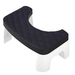 Ergonomic Toilet Stool For Adults And Kids Curved Non Slip Bathroom Step Improves Posture Digestion Fits All Toilets Black - thumbnail 1