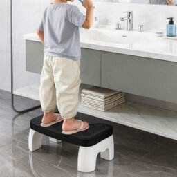Ergonomic Toilet Stool For Adults And Kids Curved Non Slip Bathroom Step Improves Posture Digestion Fits All Toilets Black - thumbnail 2