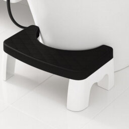 Ergonomic Toilet Stool For Adults And Kids Curved Non Slip Bathroom Step Improves Posture Digestion Fits All Toilets Black - thumbnail 7