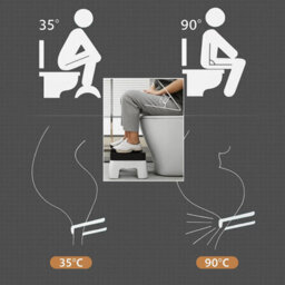Ergonomic Toilet Stool For Adults And Kids Curved Non Slip Bathroom Step Improves Posture Digestion Fits All Toilets Black - thumbnail 5