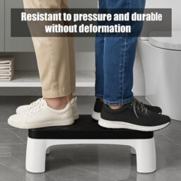 Ergonomic Toilet Stool For Adults And Kids Curved Non Slip Bathroom Step Improves Posture Digestion Fits All Toilets Black - thumbnail 6