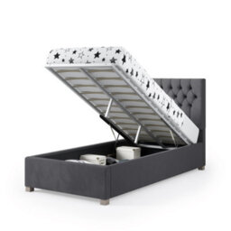 Rest Relax Mia Solo Ottoman Bed Plush Velvet Steel Grey - Single 3Ft - thumbnail 5