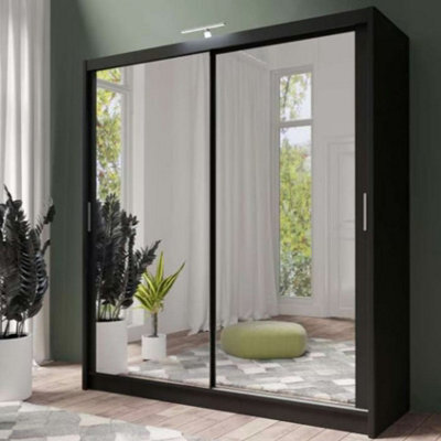 Arte Modern Black Matt 203Cm Sliding Wardrobe - Sleek Design Meets Practical Storage - image 1