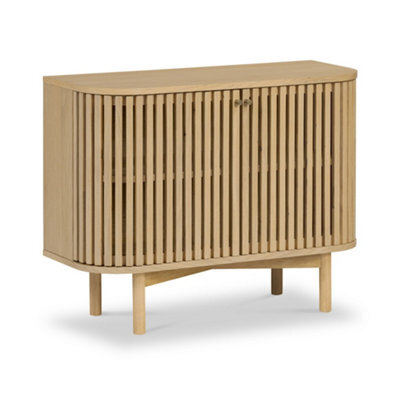 Finch Oak Slatted Small Sideboard By Roseland Furniture - image 1