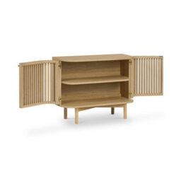 Finch Oak Slatted Small Sideboard By Roseland Furniture - thumbnail 4