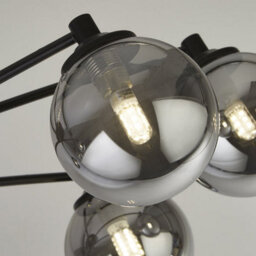 Pagazzi Lighting Pagazzi Navarro Flush 6 Light Black Ceiling Light With Smoked Glass - thumbnail 4