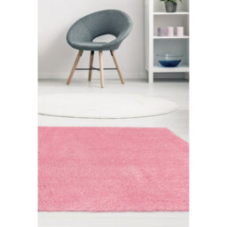 Melrose Super Soft Venus Shaggy Snuggly Plain Pink Area Rug 080/150Cm - thumbnail 1